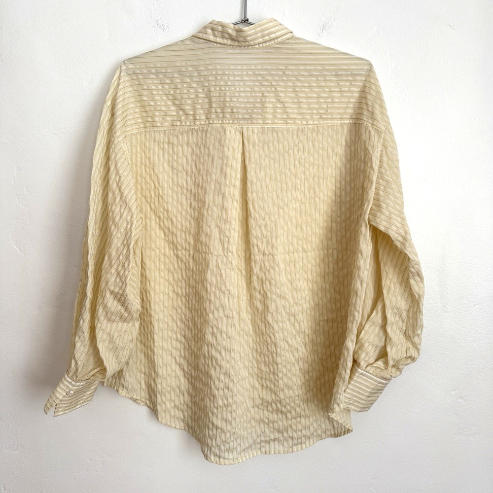Sense of Place Sheer Stripe Shirt Cream Beige Long Sleeve Blouse One Size Japan - Picture 2 of 7